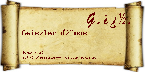 Geiszler Ámos névjegykártya